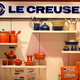 Le Creuset products on display in an outlet store in New Mexico